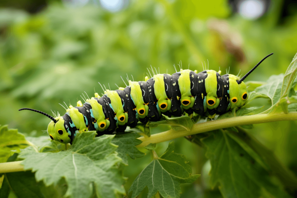 Grosse chenille verte