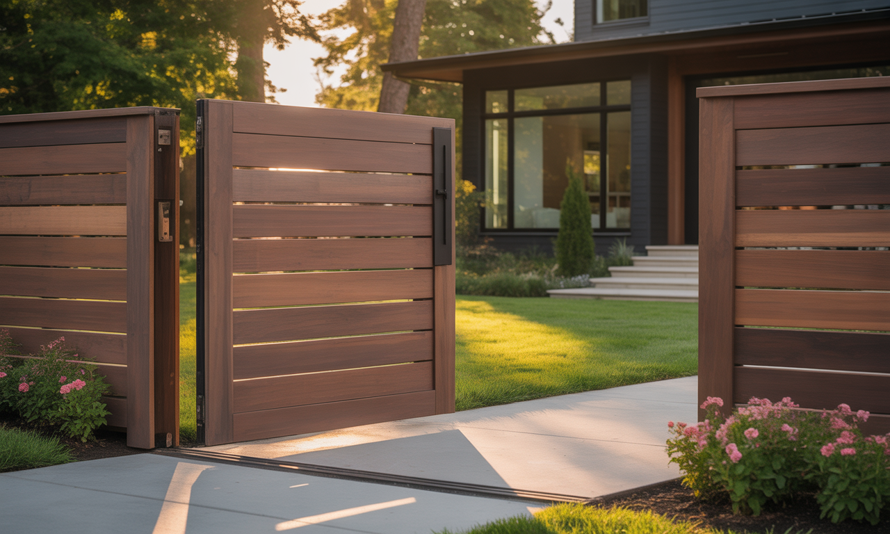 découvrez notre portail en bois alliant charme et sécurité pour embellir votre entrée. offrant une esthétique chaleureuse, il assure une protection optimale tout en s'intégrant harmonieusement à votre extérieur.